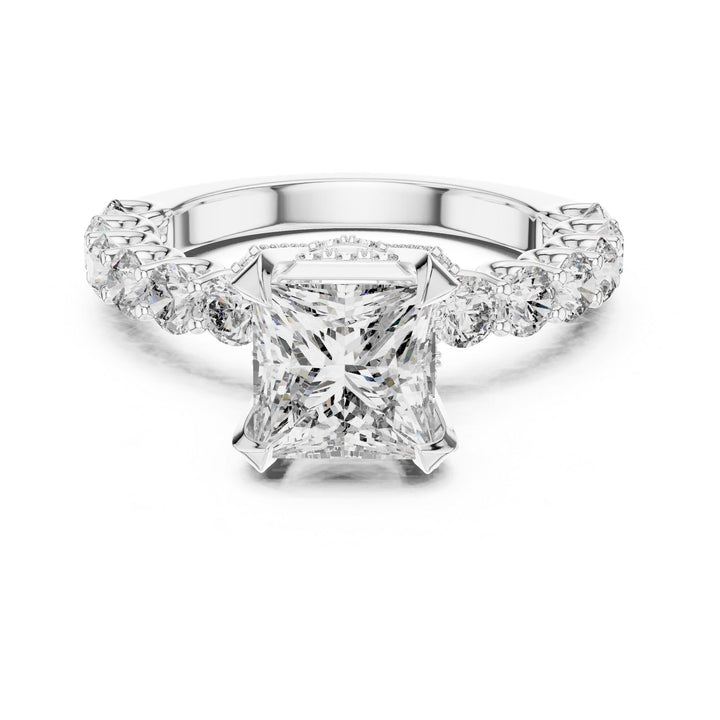 Princess Cut Lab Grown Diamond Solitaire Ring, 3.76ct Total, Solid Gold