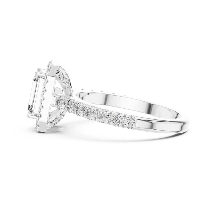 Emerald Cut Lab Grown Diamond Solitaire Ring, 1.66ct Total, Solid Gold