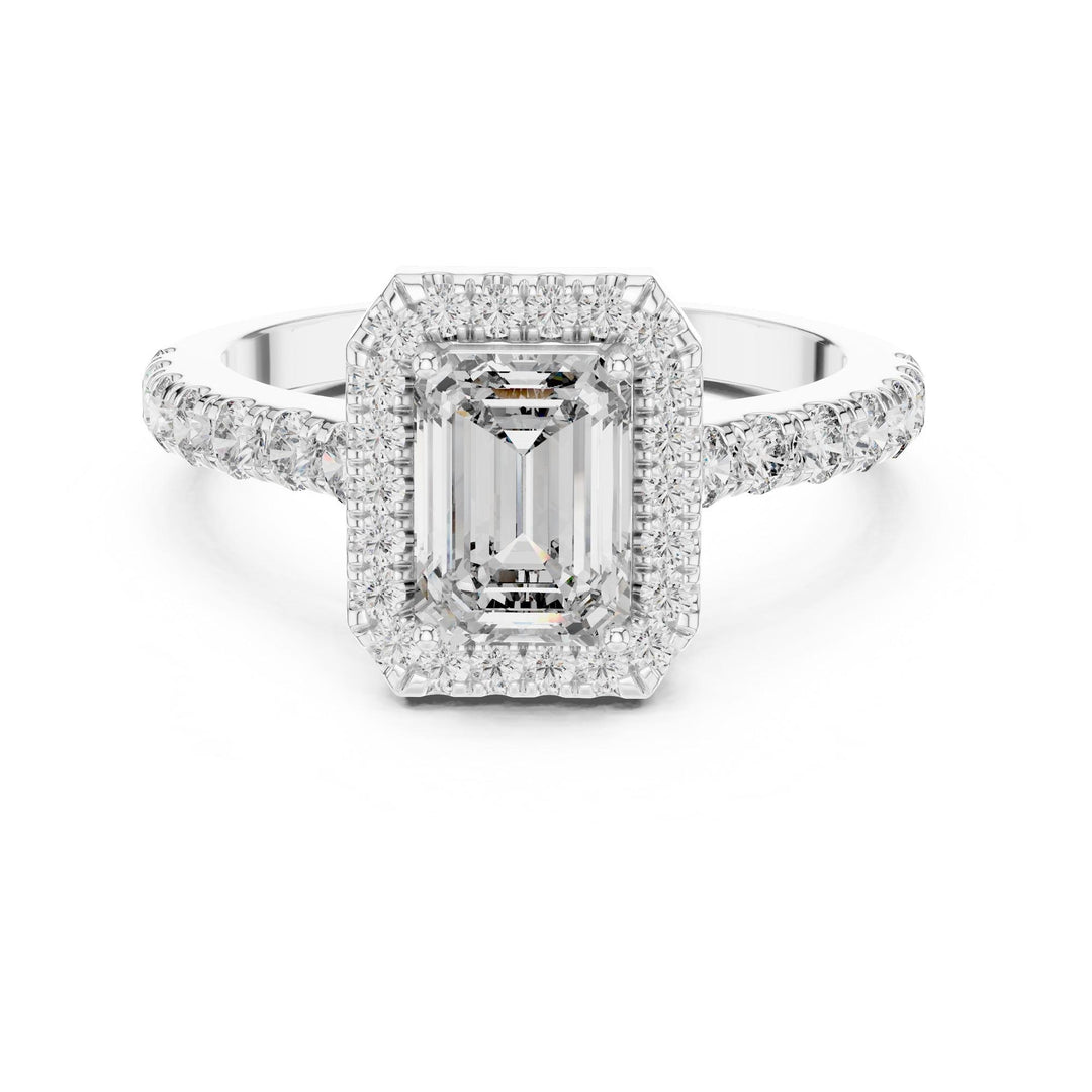 Emerald Cut Lab Grown Diamond Solitaire Ring, 1.66ct Total, Solid Gold