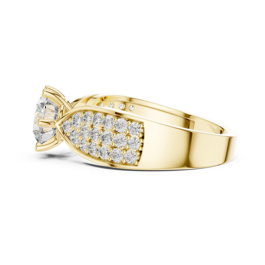 Round Cut Lab Grown Diamond Solitaire Ring, 1.53ct Total, Solid Gold