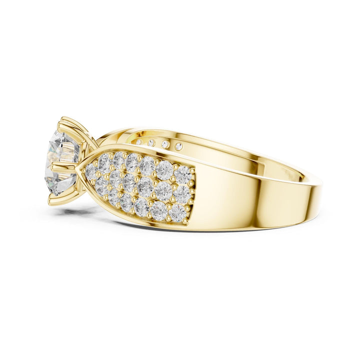 Round Cut Lab Grown Diamond Solitaire Ring, 1.53ct Total, Solid Gold