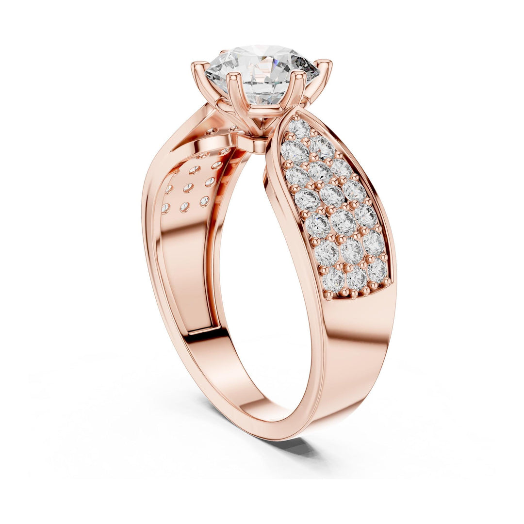 Round Cut Lab Grown Diamond Solitaire Ring, 1.53ct Total, Solid Gold