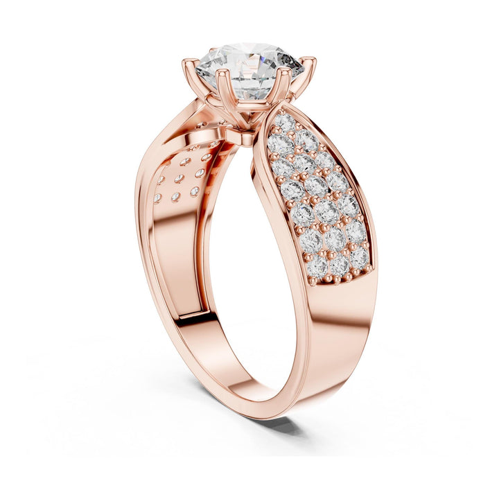 Round Cut Lab Grown Diamond Solitaire Ring, 1.53ct Total, Solid Gold