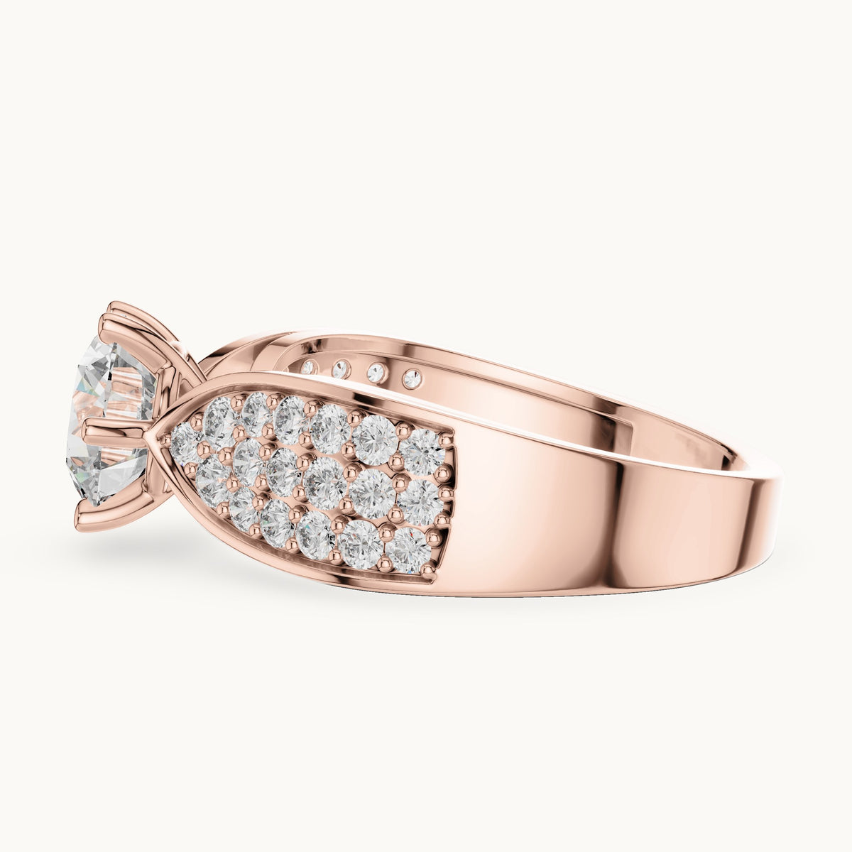 Round cut lab-grown diamond solitaire ring in 14K rose gold, 1.53 CT TW, view 2