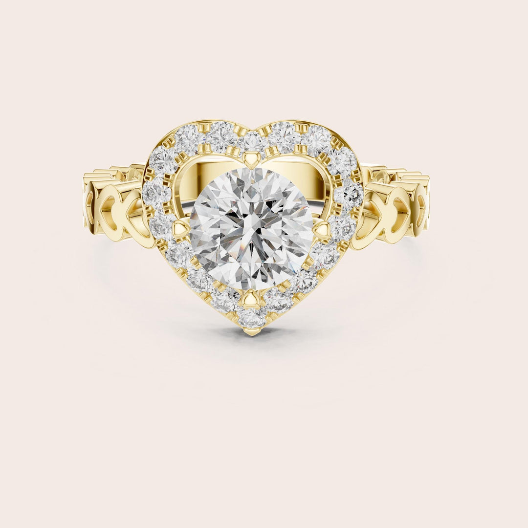 Round Cut Lab Grown Diamond Solitaire Ring, 1.32ct Total, Solid Gold
