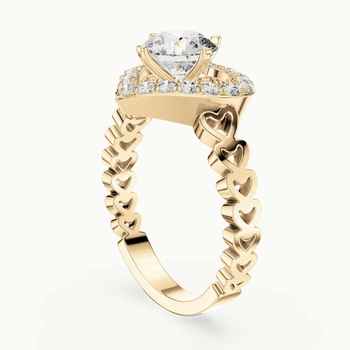 Round cut lab-grown diamond solitaire ring in 14K yellow gold, 1.32 CT TW, view 2