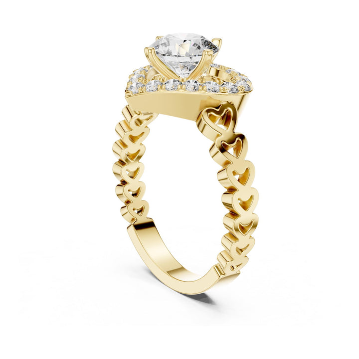 Round Cut Lab Grown Diamond Solitaire Ring, 1.32ct Total, Solid Gold