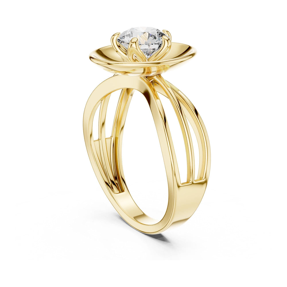 Round Cut Lab Grown Diamond Solitaire Ring, 1.00ct Total, Solid Gold