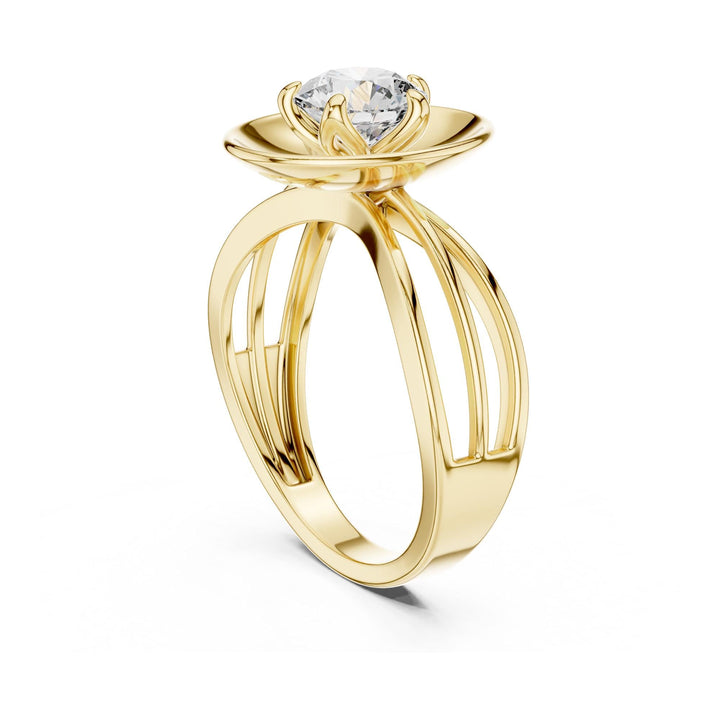 Round Cut Lab Grown Diamond Solitaire Ring, 1.00ct Total, Solid Gold