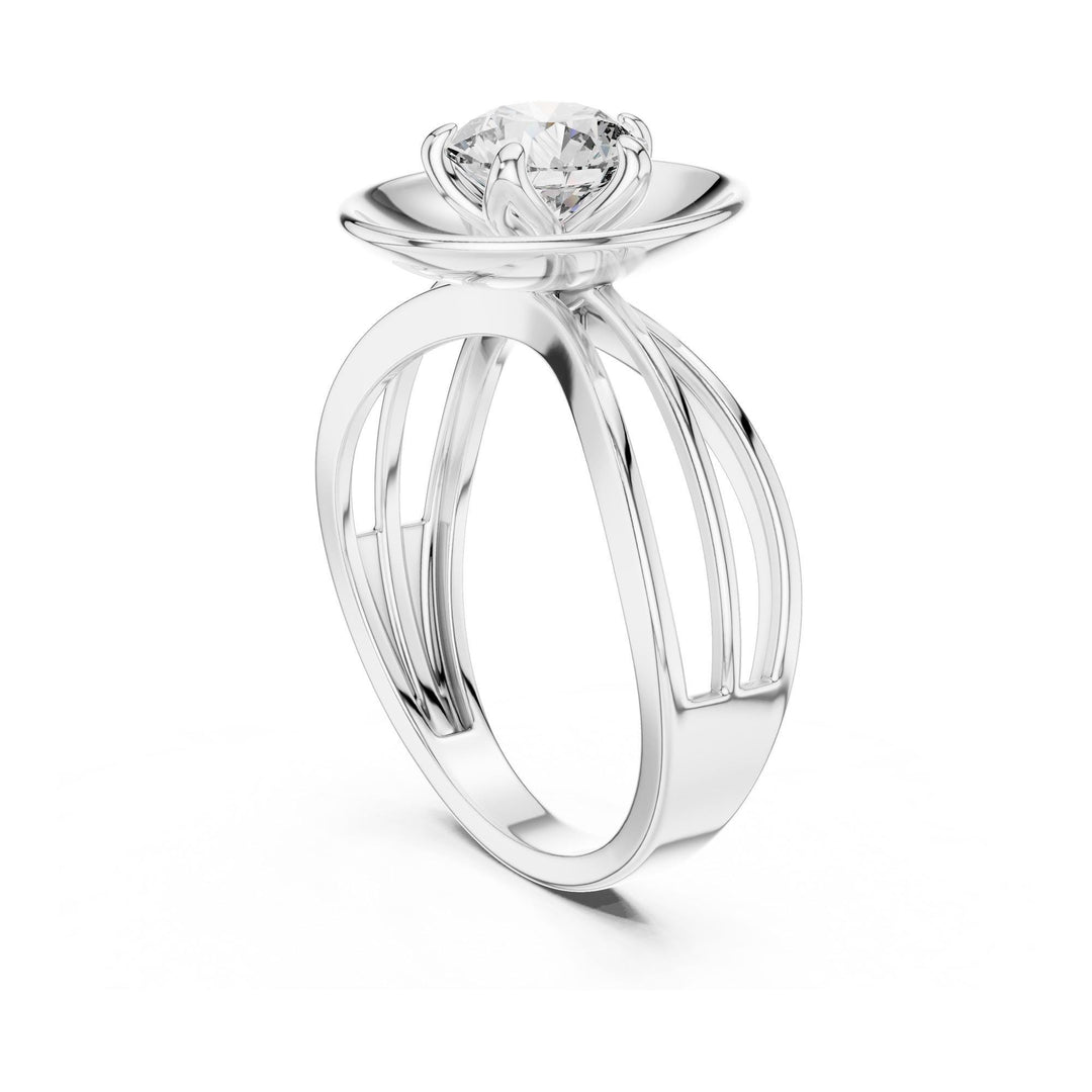 Round Cut Lab Grown Diamond Solitaire Ring, 1.00ct Total, Solid Gold