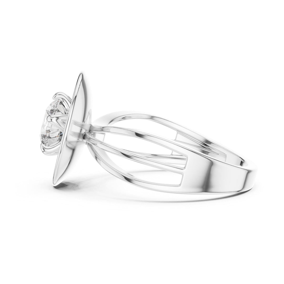 Round Cut Lab Grown Diamond Solitaire Ring, 1.00ct Total, Solid Gold
