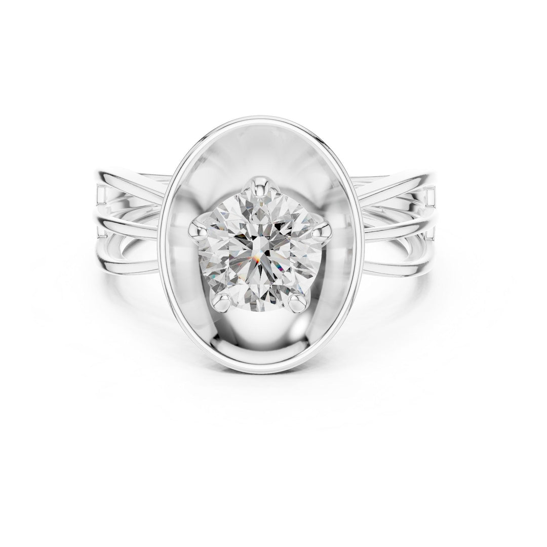 Round Cut Lab Grown Diamond Solitaire Ring, 1.00ct Total, Solid Gold