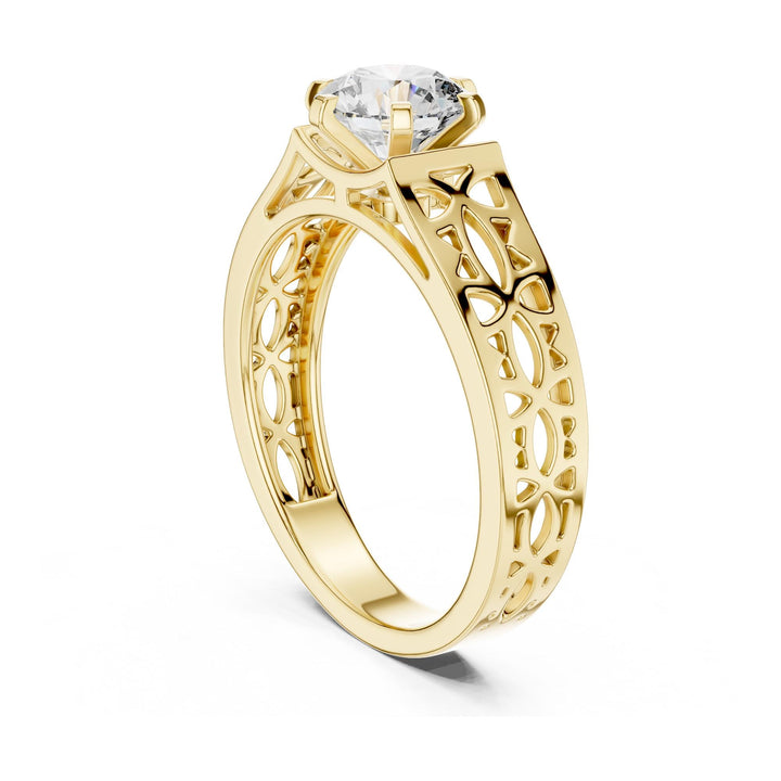 Round Cut Lab Grown Diamond Solitaire Ring, 1.00ct Total, Solid Gold