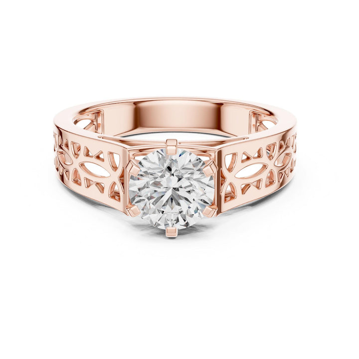 Round Cut Lab Grown Diamond Solitaire Ring, 1.00ct Total, Solid Gold