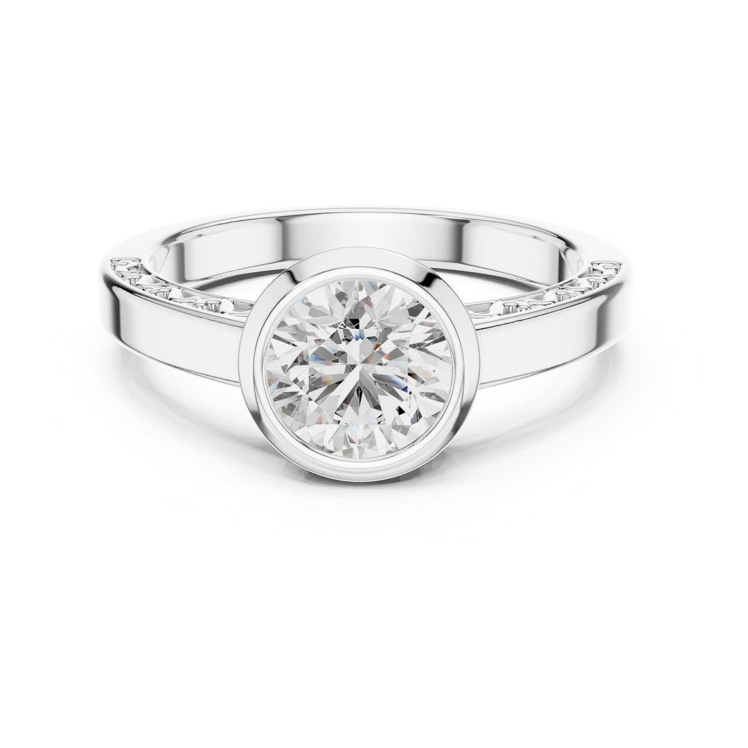 Round Cut Lab Grown Diamond Solitaire Ring, 1.00ct Total, Solid Gold