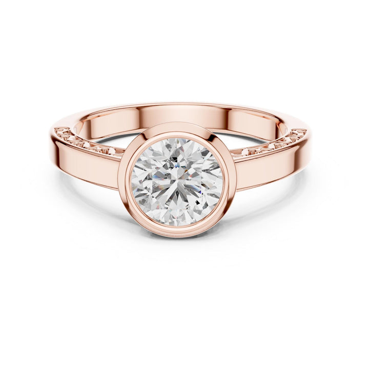 Round Cut Lab Grown Diamond Solitaire Ring, 1.00ct Total, Solid Gold