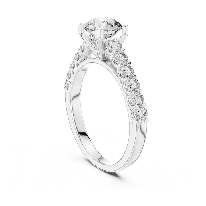 Round Cut Lab Grown Diamond Solitaire Ring, 1.54ct Total, Solid Gold