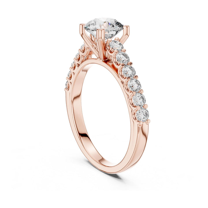 Round Cut Lab Grown Diamond Solitaire Ring, 1.54ct Total, Solid Gold