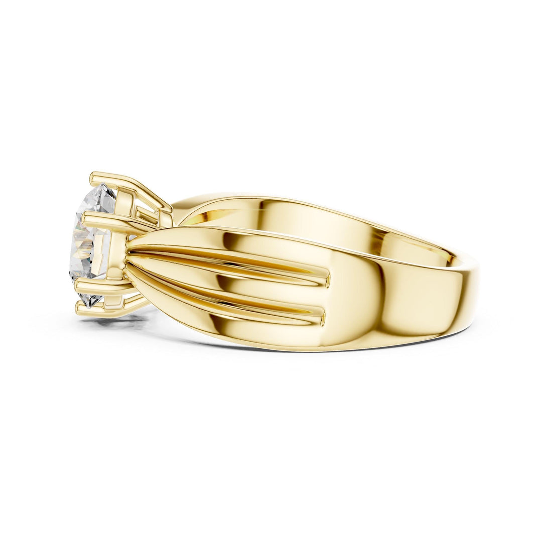 Round Cut Lab Grown Diamond Solitaire Ring, 1.25ct Total, Solid Gold
