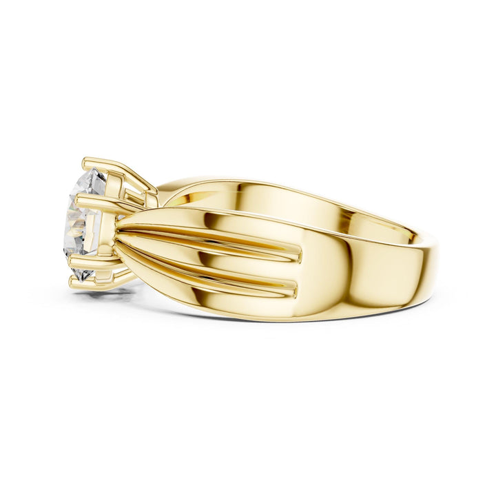 Round Cut Lab Grown Diamond Solitaire Ring, 1.25ct Total, Solid Gold