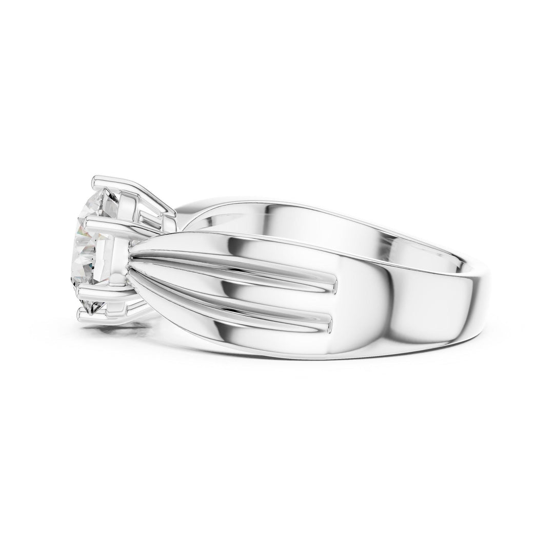 Round Cut Lab Grown Diamond Solitaire Ring, 1.25ct Total, Solid Gold
