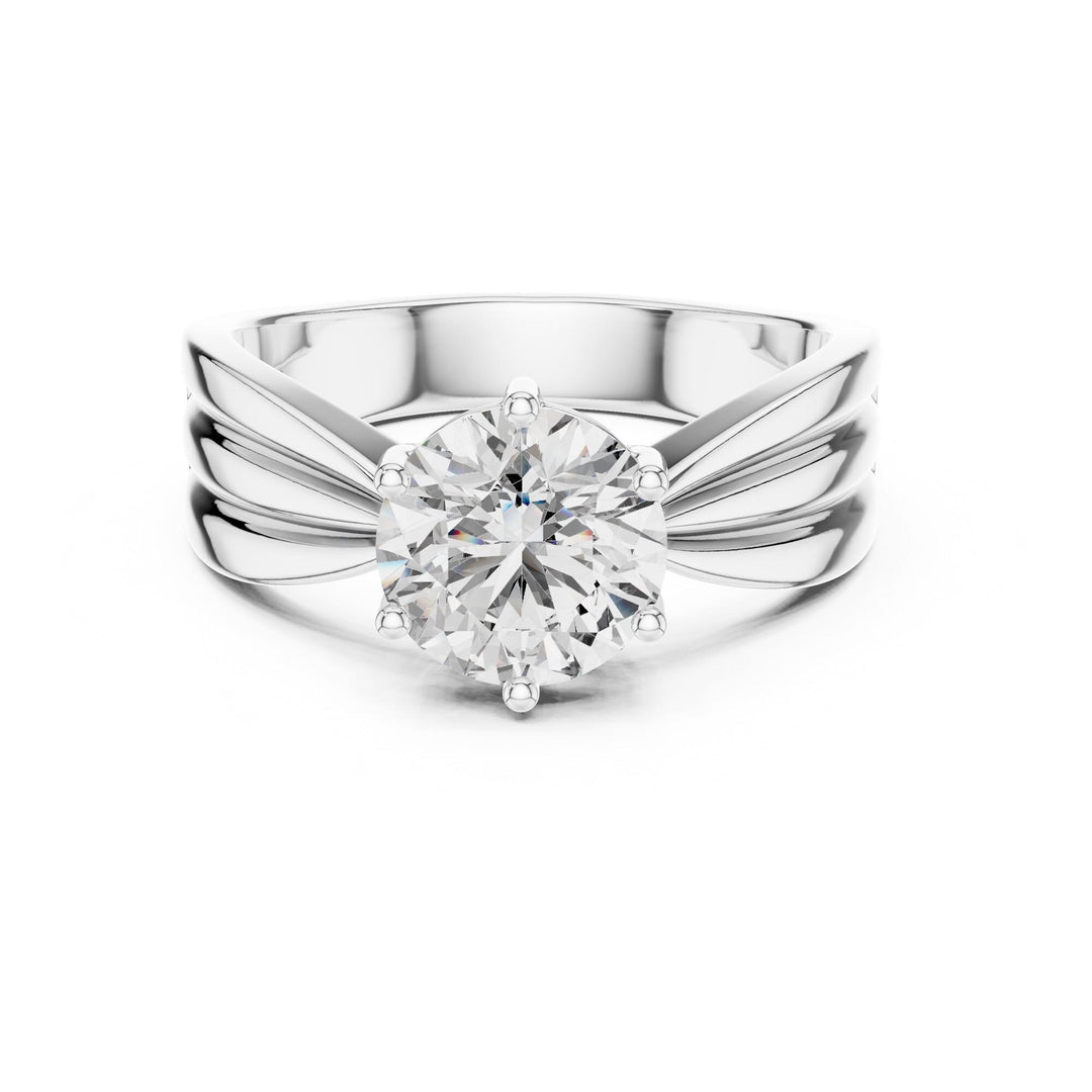 Round Cut Lab Grown Diamond Solitaire Ring, 1.25ct Total, Solid Gold