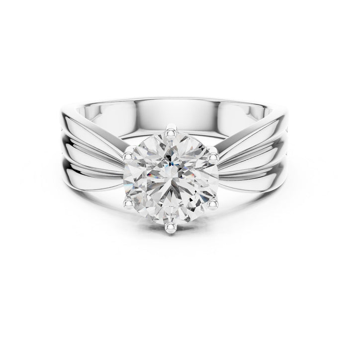 Round Cut Lab Grown Diamond Solitaire Ring, 1.25ct Total, Solid Gold
