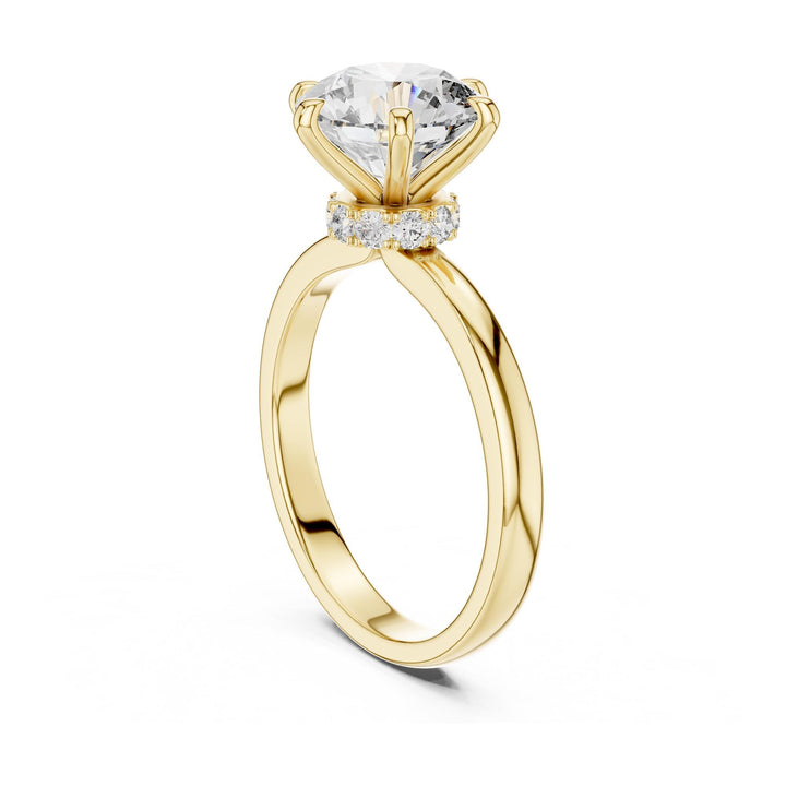 Round Cut Lab Grown Diamond Solitaire Ring, 2.15ct Total, Solid Gold