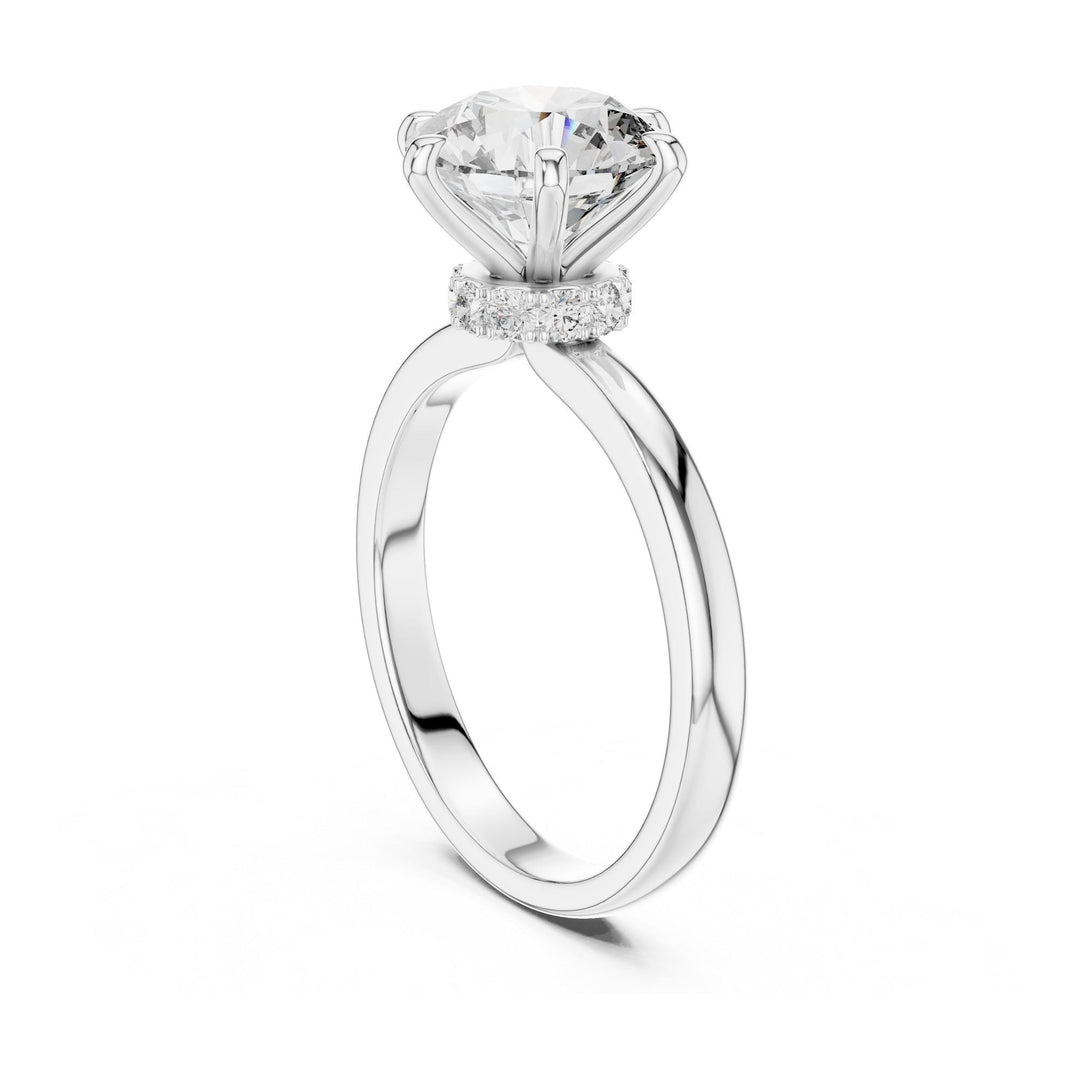 Round Cut Lab Grown Diamond Solitaire Ring, 2.15ct Total, Solid Gold