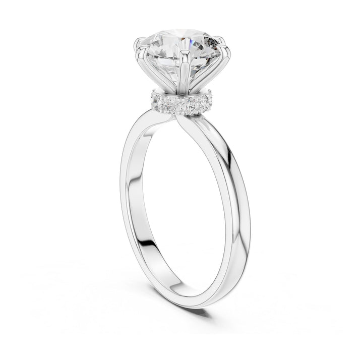 Round Cut Lab Grown Diamond Solitaire Ring, 2.15ct Total, Solid Gold