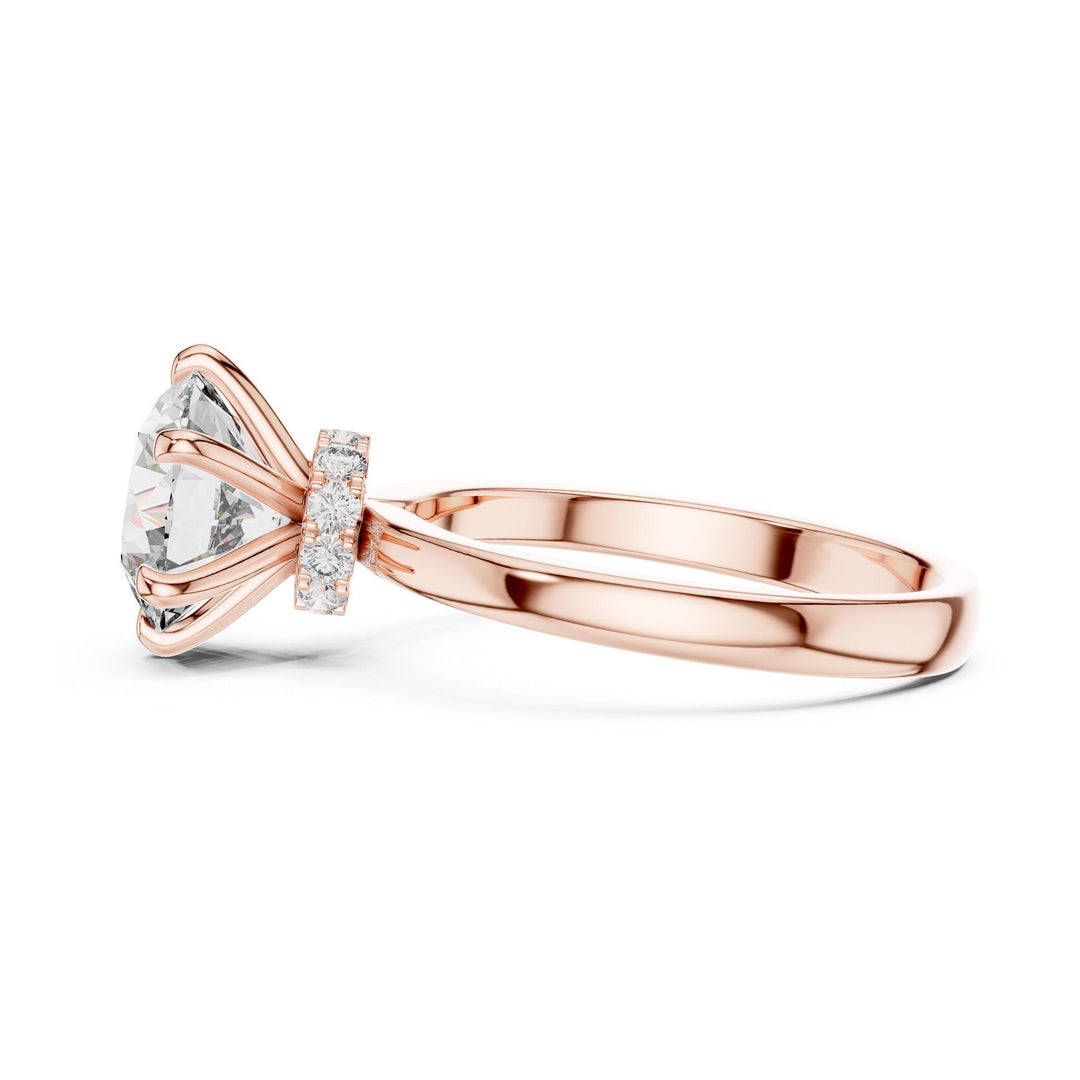 Round Cut Lab Grown Diamond Solitaire Ring, 2.15ct Total, Solid Gold