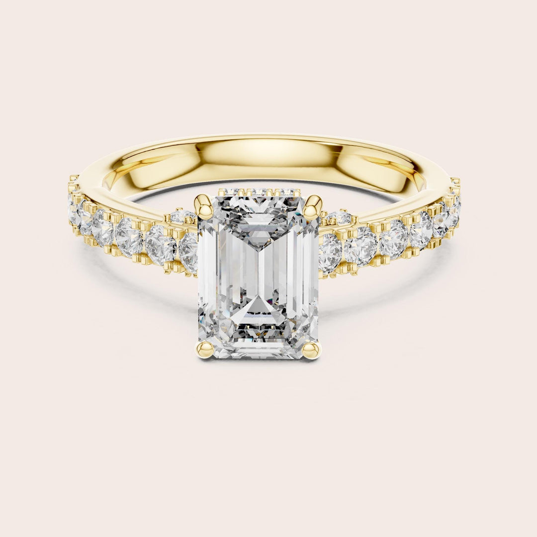 Emerald Cut Lab Grown Diamond Solitaire Ring, 2.47ct Total, Solid Gold