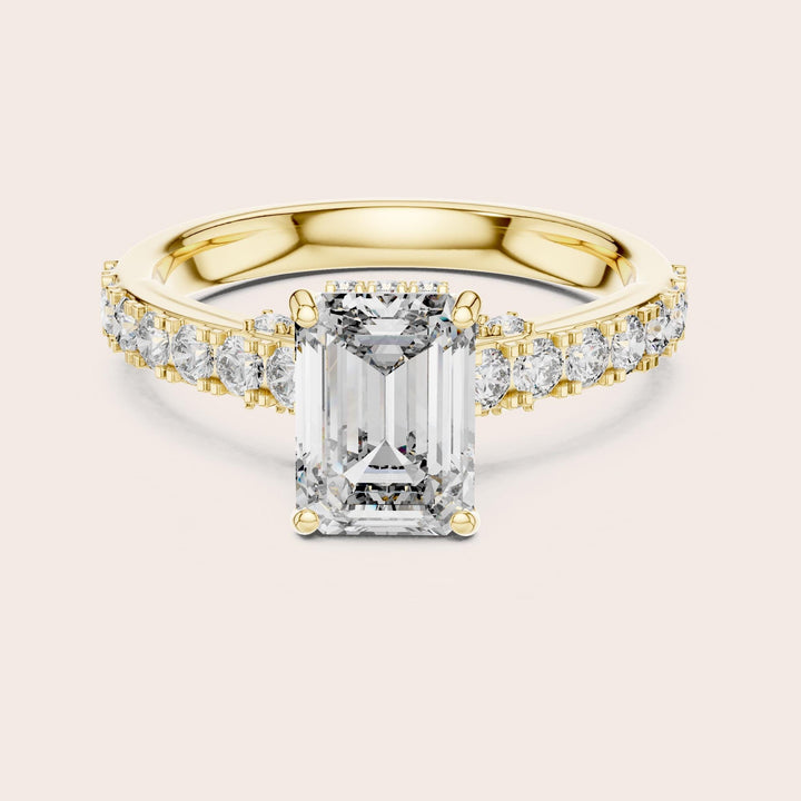 Emerald Cut Lab Grown Diamond Solitaire Ring, 2.47ct Total, Solid Gold