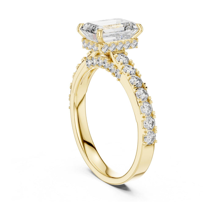 Emerald Cut Lab Grown Diamond Solitaire Ring, 2.47ct Total, Solid Gold