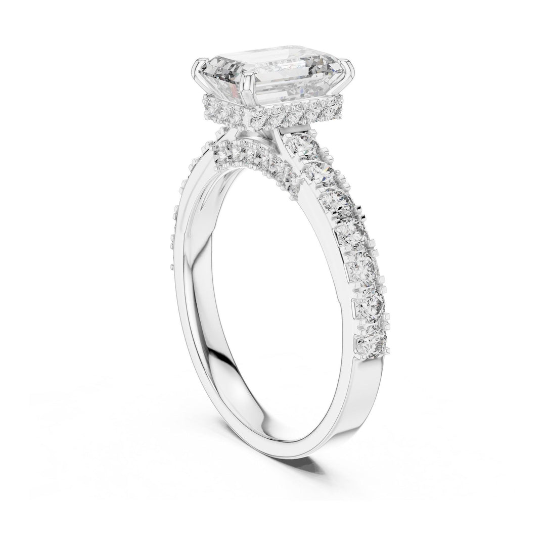 Emerald Cut Lab Grown Diamond Solitaire Ring, 2.47ct Total, Solid Gold