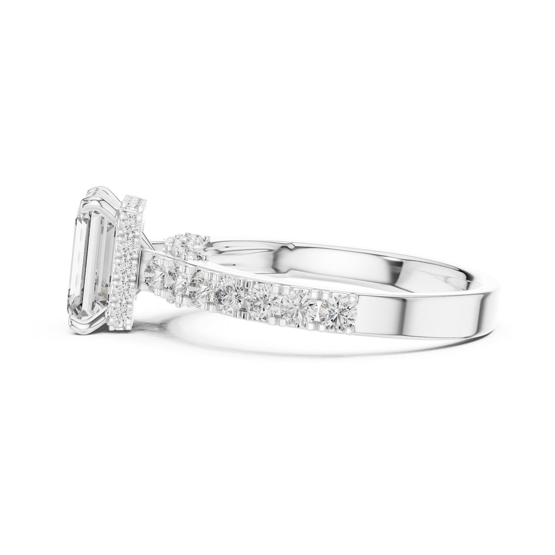 Emerald Cut Lab Grown Diamond Solitaire Ring, 2.47ct Total, Solid Gold