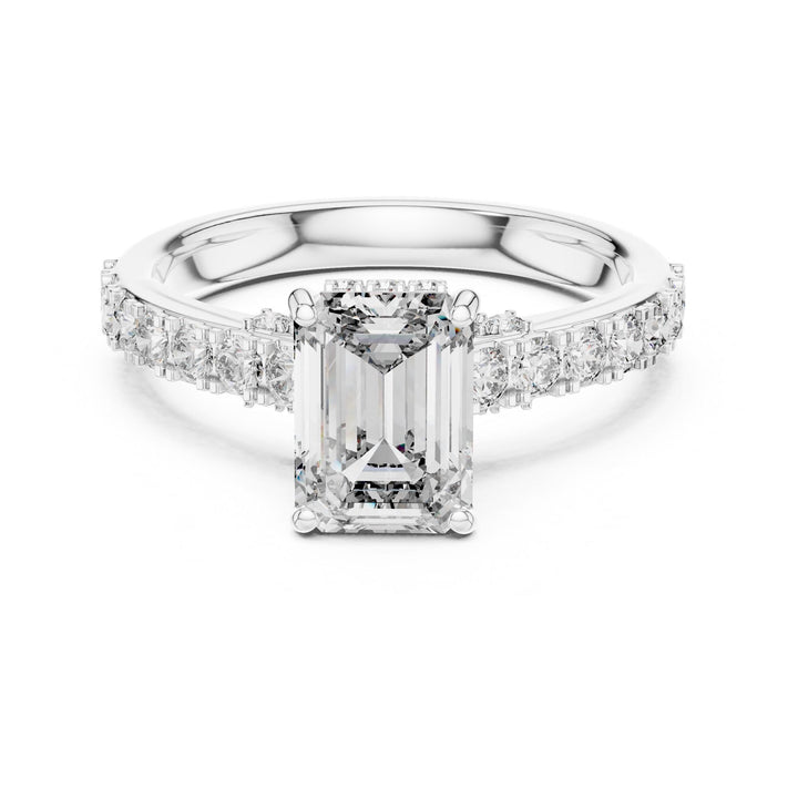 Emerald Cut Lab Grown Diamond Solitaire Ring, 2.47ct Total, Solid Gold