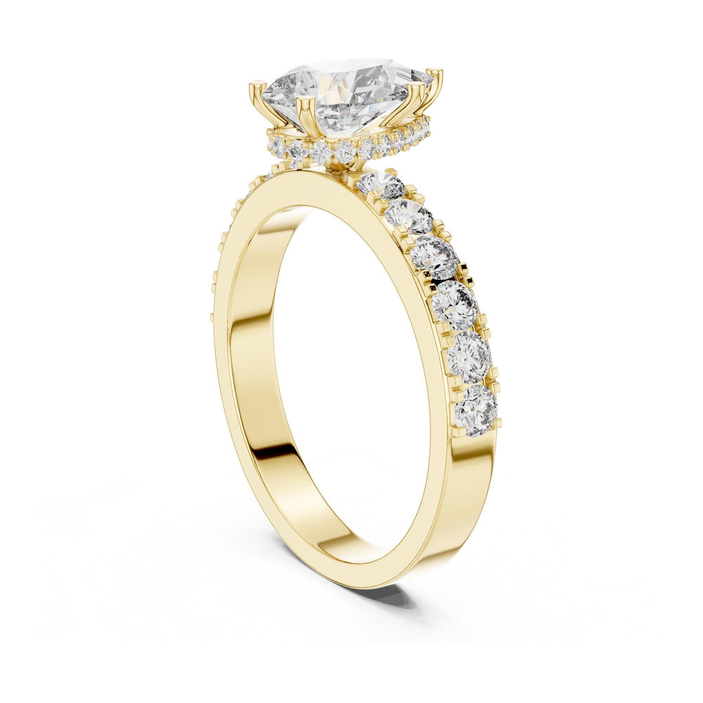 Pear Cut Lab Grown Diamond Solitaire Ring, 1.72ct Total, Solid Gold