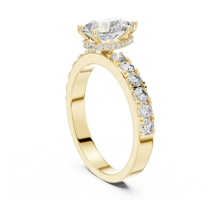 Pear Cut Lab Grown Diamond Solitaire Ring, 1.72ct Total, Solid Gold
