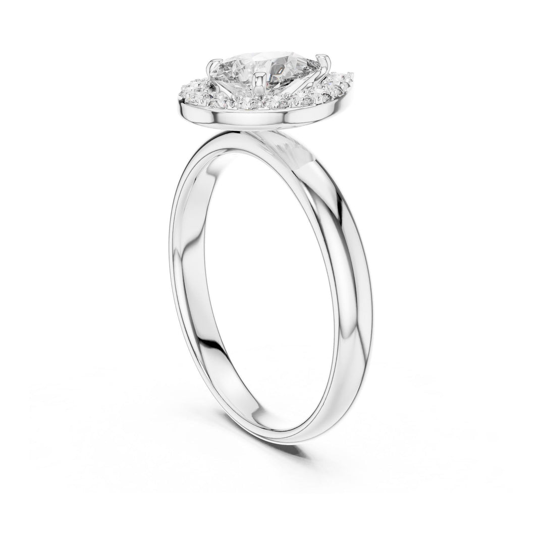 Pear Cut Lab Grown Diamond Solitaire Ring, 0.94ct Total, Solid Gold
