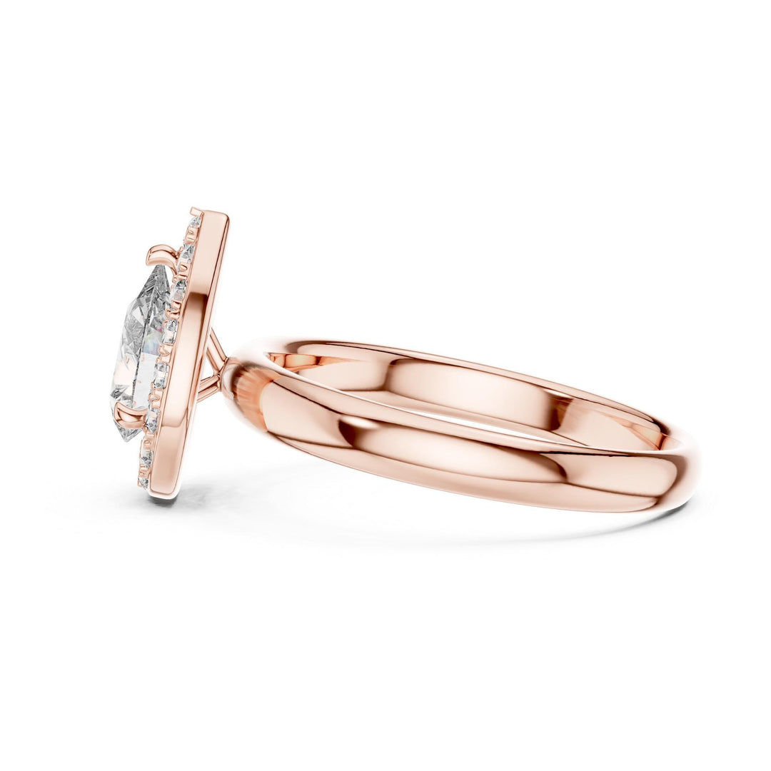 Pear Cut Lab Grown Diamond Solitaire Ring, 0.94ct Total, Solid Gold