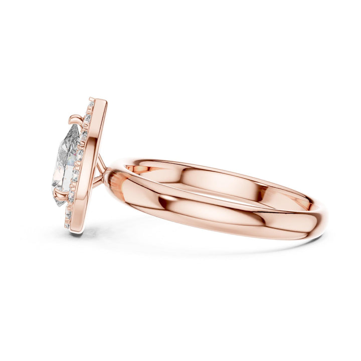 Pear Cut Lab Grown Diamond Solitaire Ring, 0.94ct Total, Solid Gold