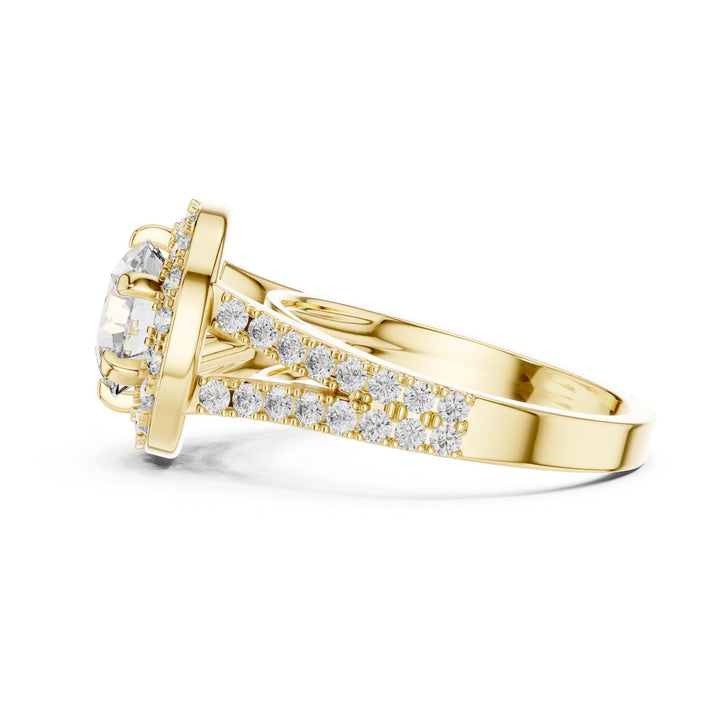 Round Cut Lab Grown Diamond Solitaire Ring, 2.03ct Total, Solid Gold
