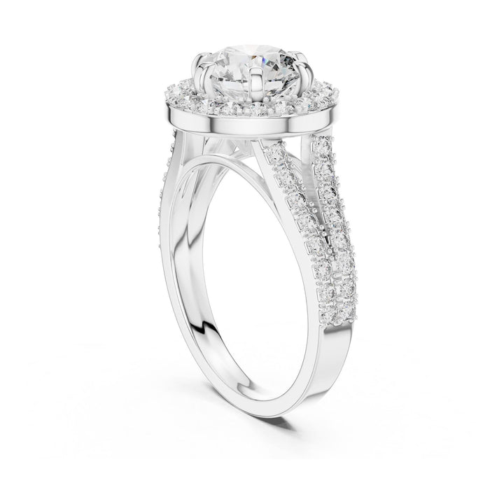 Round Cut Lab Grown Diamond Solitaire Ring, 2.03ct Total, Solid Gold