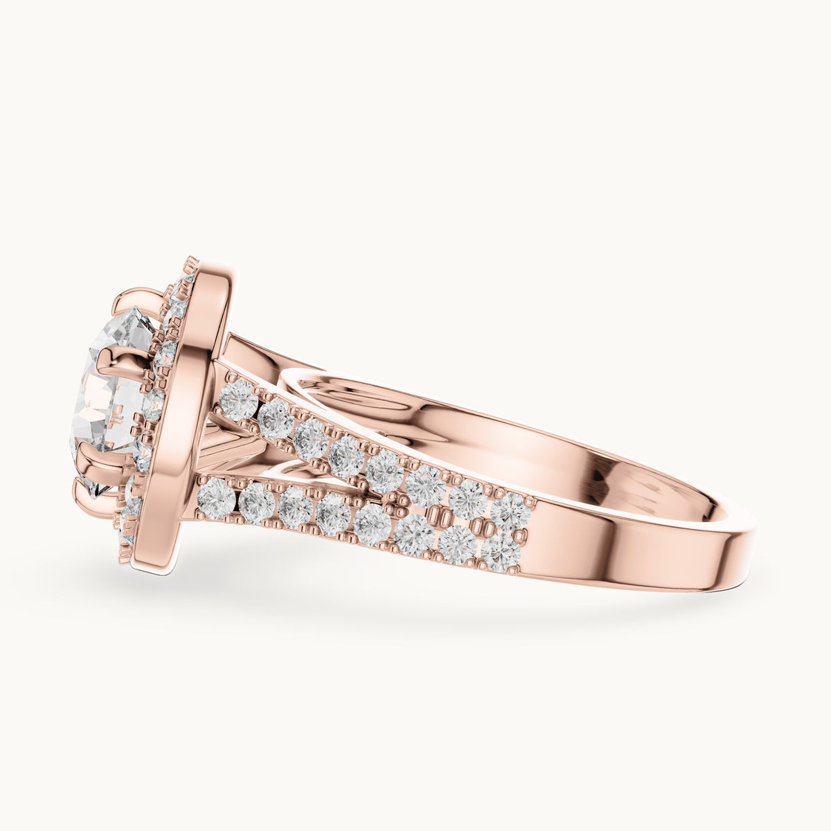 Round cut lab-grown diamond solitaire ring in 14K rose gold, 2.03 CT TW, view 2