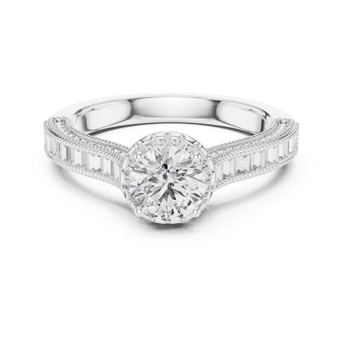 Round Cut Lab Grown Diamond Solitaire Ring, 1.43ct Total, Solid Gold