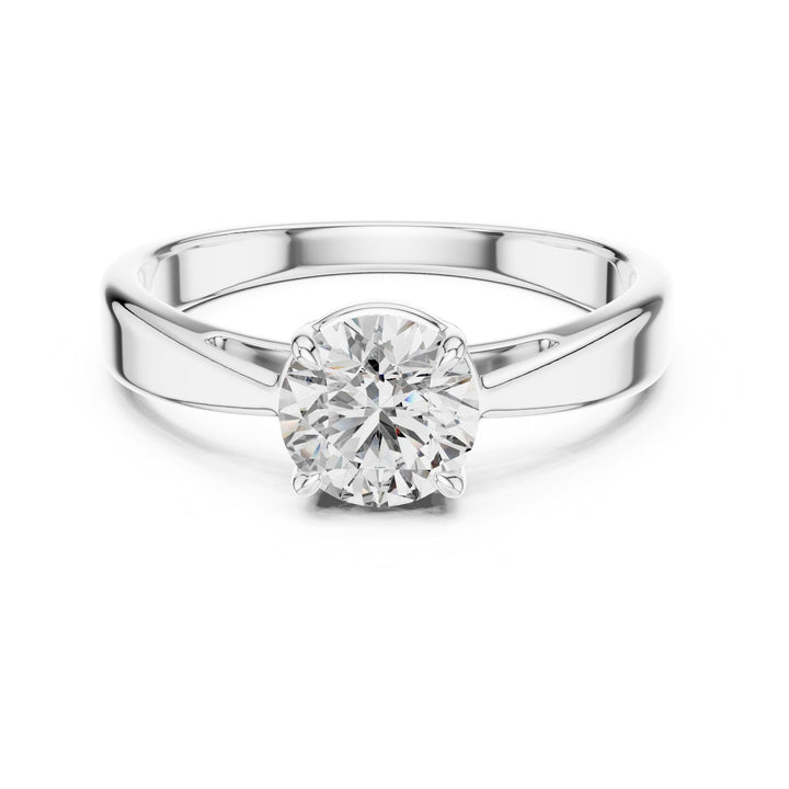 Round Cut Lab Grown Diamond Solitaire Ring, 1.00ct Total, Solid Gold