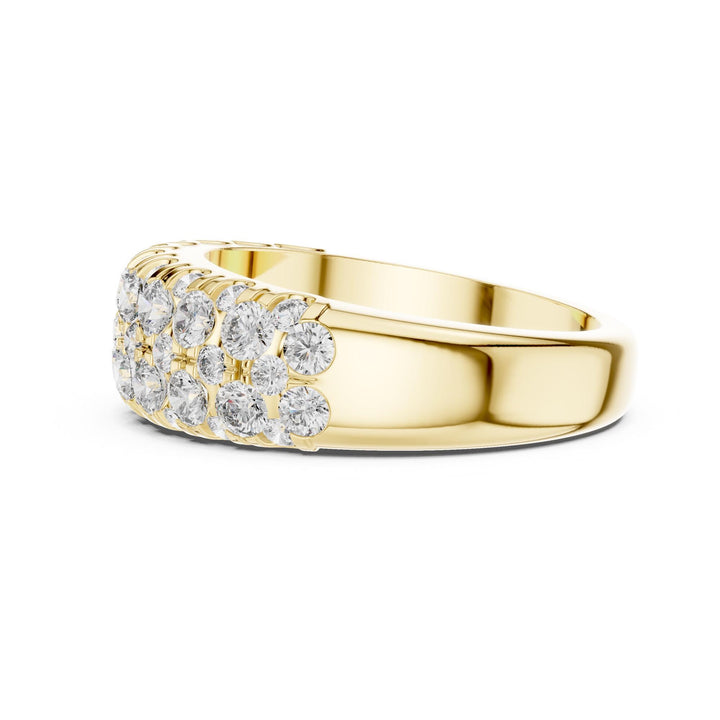 Round Cut Lab Grown Diamond Half Eternity Band, 1.92ct Total, Solid Gold