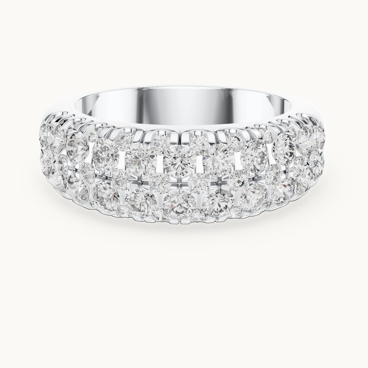 Round cut lab-grown diamond half eternity band in 14K white gold, 1.92 CT TW, view 3
