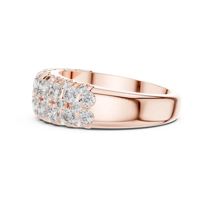 Round Cut Lab Grown Diamond Half Eternity Band, 1.92ct Total, Solid Gold